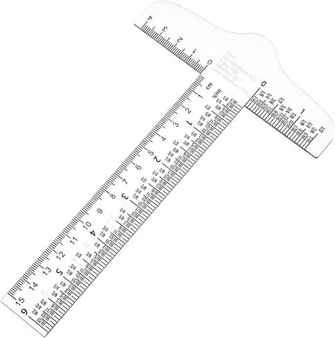 Acrylic T Square Ruler, 6'' Clear T Ruler for Crafting, Imperial & Metric Scale Rulers Measuring Drafting Ruler, T-Square Graduated Ruler Drawing Tools for Sewing Quilting Designs Architect in Saudi Arabia