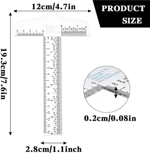 Acrylic T Square Ruler, 6'' Clear T Ruler for Crafting, Imperial & Metric Scale Rulers Measuring Drafting Ruler, T-Square Graduated Ruler Drawing Tools for Sewing Quilting Designs Architect in Saudi Arabia
