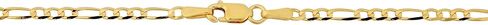 Kooljewelry 10k Yellow Gold 2.3 mm High Polish Concave Figaro Link Bracelet (7 or 8 inch) in Kuwait