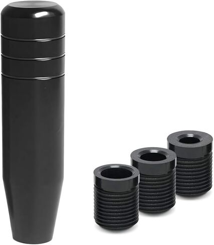 5" Heavy Weighted Shifter Knob, Universal Aluminum Alloy Car Gear Lever Metal Stick Shift Handle, Shifter Knobs Retainer for Manual Automatic Vehicles with 3 Adapters (Black) in Saudi Arabia