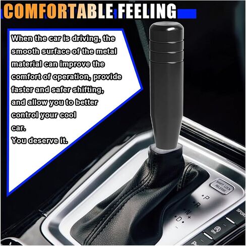 5" Heavy Weighted Shifter Knob, Universal Aluminum Alloy Car Gear Lever Metal Stick Shift Handle, Shifter Knobs Retainer for Manual Automatic Vehicles with 3 Adapters (Black) in Saudi Arabia