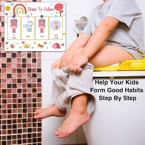 Construction Potty Trainning Sticker Chart for Toddlers Boys Girls, 20 Potty Training Chart with 432 Stickers & 1 Routine Card - B07 in Kuwait