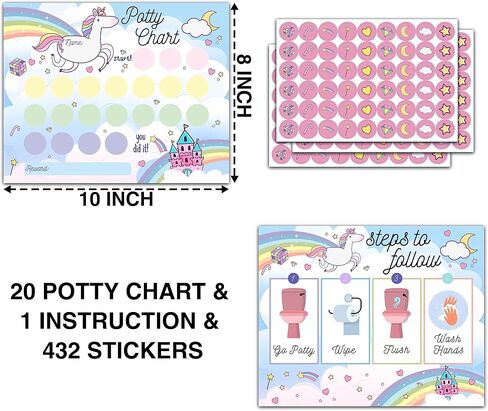 Construction Potty Trainning Sticker Chart for Toddlers Boys Girls, 20 Potty Training Chart with 432 Stickers & 1 Routine Card - B07 in Kuwait