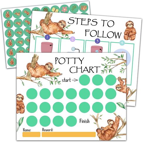 Construction Potty Trainning Sticker Chart for Toddlers Boys Girls, 20 Potty Training Chart with 432 Stickers & 1 Routine Card - B07 in Kuwait