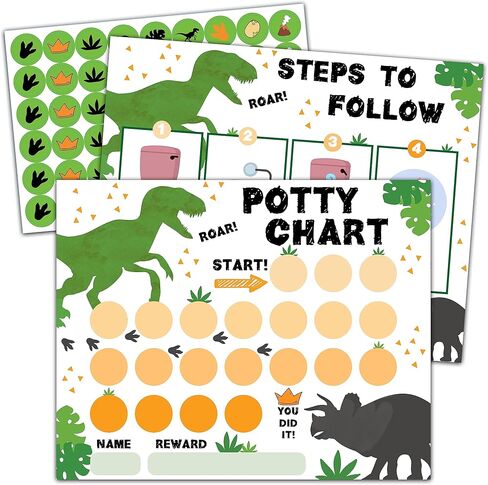 Construction Potty Trainning Sticker Chart for Toddlers Boys Girls, 20 Potty Training Chart with 432 Stickers & 1 Routine Card - B07 in Kuwait
