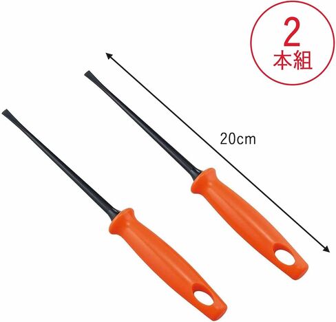 Shimomura Planning 37275 Hot Plate Scratch Resistant Octopus Picks, Flat Type, Set of 2, Made in Japan, Dishwasher Safe, Heat Resistant, Takoyaki, Easy to Collect Dough, Flat Tip, Resin Tip, Orange, in Saudi Arabia