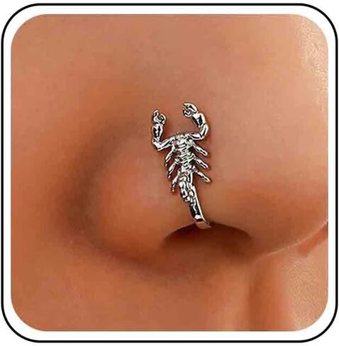 خمر العقرب الأنف الدائري الشرير العقرب الأنف الكفة القوطية العقرب النحاس الأفريقي الأنف الدائري وهمية غير مثقوب خاتم الأنف للنساء in Kuwait