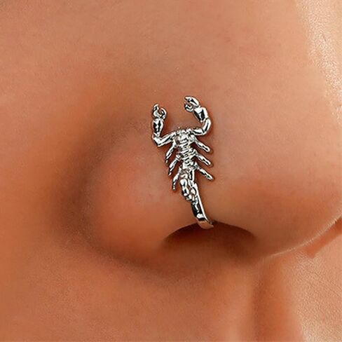 خمر العقرب الأنف الدائري الشرير العقرب الأنف الكفة القوطية العقرب النحاس الأفريقي الأنف الدائري وهمية غير مثقوب خاتم الأنف للنساء in Kuwait