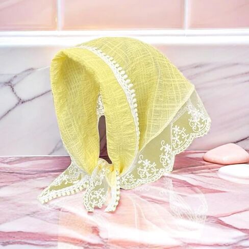Yanmucy 3Pcs Lace Hair Bandanas for Women Girls Cute Triangle Head Scarf Boho Lightweight Kerchief Vintage Hair Accessories in Saudi Arabia