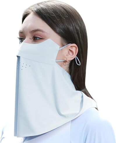 Women's Sunscreen mask Breathable ice Silk Veil Anti-UV face and Neck Cover Suitable for Summer Outdoor Sports in Saudi Arabia