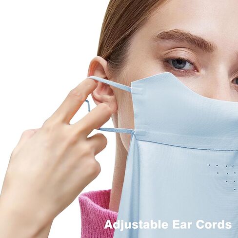 Women's Sunscreen mask Breathable ice Silk Veil Anti-UV face and Neck Cover Suitable for Summer Outdoor Sports in Saudi Arabia