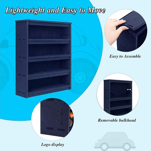 Felt Monster Trucks Display Case, Wall-Mounted Display Case Fit for Monster Trucks, 16 Slots Monster Trucks Storage Case, Groove Fixation Toy Truck Container Holder (Black- New Version) in Kuwait