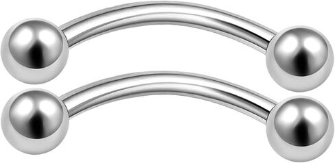 MATIGA 2 قطعة الفولاذ الجراحي 16 مقياس الحديد منحني ثقب المجوهرات الشفاه Labret اللولب الحاجب الرخ 4 مللي متر الكرة المزيد من الخيارات in Kuwait