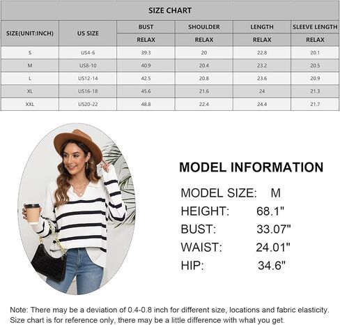 Women's Fall Sweater 2024 Fashion Knit Striped Pullover Sweaters Casual Long Sleeve Drop Shoulder Knitted Tops. in Saudi Arabia