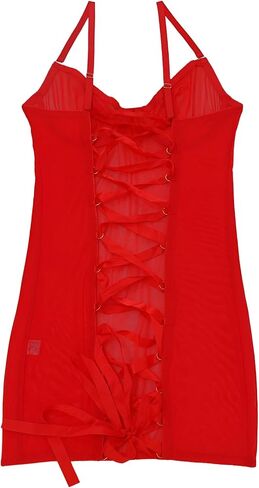Lilosy Sexy Crisscross Backless Underwire Mesh Sheer Lingerie Mini Dress in Saudi Arabia