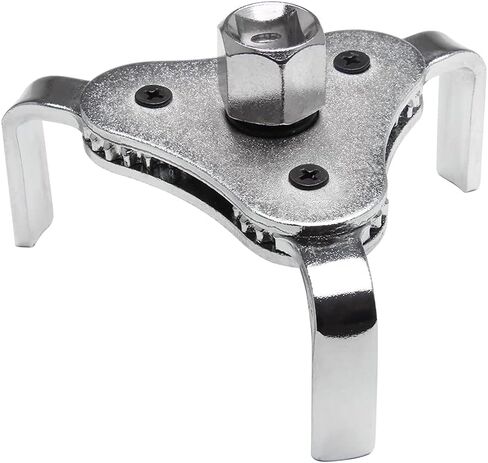 Adjustable 3 Jaw Oil Filter Wrench Tool Best Fit 2-1/2 inch to 4.5 inches for Removing Motorcycles Cars Trucks (Silver) in Saudi Arabia