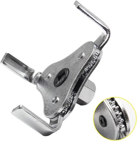 Adjustable 3 Jaw Oil Filter Wrench Tool Best Fit 2-1/2 inch to 4.5 inches for Removing Motorcycles Cars Trucks (Silver) in Saudi Arabia
