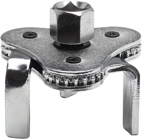 Adjustable 3 Jaw Oil Filter Wrench Tool Best Fit 2-1/2 inch to 4.5 inches for Removing Motorcycles Cars Trucks (Silver) in Saudi Arabia