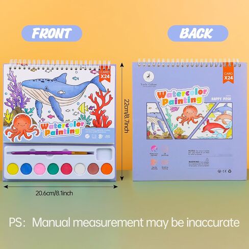 Watercolor Coloring Books for Kids Watercolor Paint Book water color paint sets for kids coloring books for kids ages 4-8 Water Colors Paint Kids Pocket Hand Book Stocking Goodie Bag (Color 1) in Saudi Arabia