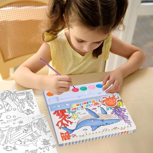 Watercolor Coloring Books for Kids Watercolor Paint Book water color paint sets for kids coloring books for kids ages 4-8 Water Colors Paint Kids Pocket Hand Book Stocking Goodie Bag (Color 1) in Saudi Arabia