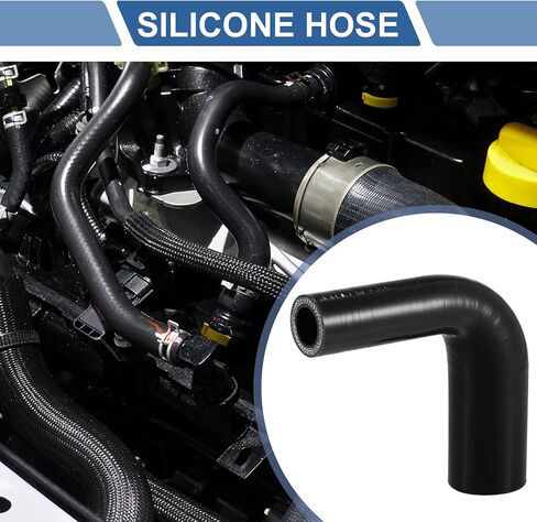 X AUTOHAUX 1 قطعة 19 مللي متر/0.75 "-32 مللي متر/1.26" ID 102 مللي متر/4.02" طول 90 درجة أسود سيارة خرطوم سيليكون خرطوم التبريد العالمي in Saudi Arabia