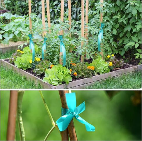 Stretch Tie Tape, 1" Wide 200FT Reusable Garden Plant Ties Green Tapes for Plants, Thick Garden Vinyl Stake Ribbon for Branches Flowers Tomatoes Indoor Outdoor Greenhouse in Kuwait