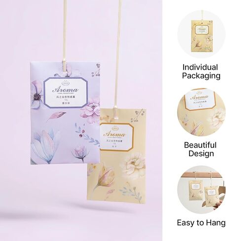 12 Pack Aromatherapy Sachets - Ocean Scent - Odor Elimination & Air Freshness - Perfect for Wardrobe, Car & Home Scents - Great Gift Idea in Saudi Arabia