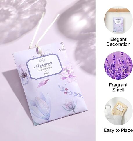 12 Pack Aromatherapy Sachets - Ocean Scent - Odor Elimination & Air Freshness - Perfect for Wardrobe, Car & Home Scents - Great Gift Idea in Saudi Arabia