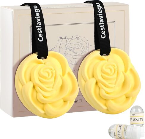 2 Packs Lemon Scented Sachets for Drawers and Closets, Long-Lasting Closet Freshener Drawer Sachets, Small Spaces Cute Air Freshener Car, Birthday Gifts for Mom Friend Sister in Saudi Arabia
