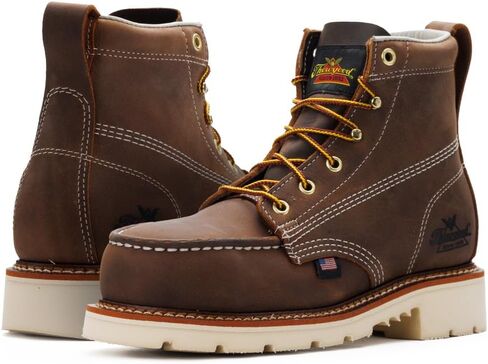 Thorogood 6" Work Boots for Women - American Heritage - Full-Grain Leather with Comfort Insoles and Slip-Resistant Heel Outsoles, Made in USA in Saudi Arabia