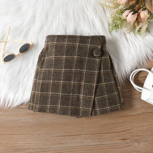 Madjtlqy Toddler Baby Girl Fall Winter Clothes Outfits Knitted Solid Long Sleeve Turtleneck Pullover Tops + Mini Skirts Set in Kuwait