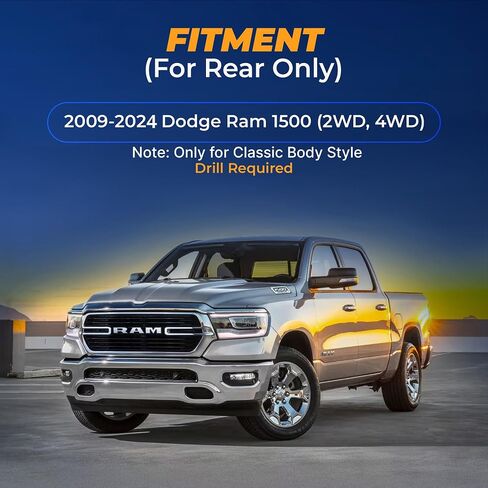 طقم تعليق كيس الهواء TORQUE لـ 2002-2008 دودج رام 1500 (ليس لميجا كاب) 2WD 4WD حقيبة مساعد خلفية (تحل محل Firestone Ride Rite 2286، تعمل بشكل مشابه مثل Air Lift 57230 Loadlifter 5000) (TR2286) in Kuwait