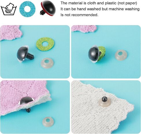 120pcs Glitter Plastic Safety Eyes with Washers,20mm Crochet Safety Eyes for Amigurumi,Crochet Eyes for Animals,Stuffed Animal Eyes for DIY of Puppet, Bear, Toy Halloween Decorations in Saudi Arabia