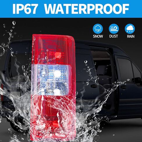أغطية مصابيح الذيل لسيارة Ford Transit Connect 2010 2011 2012 2013، غطاء مصباح فرامل الذيل مع لمبات وملحقات الدائرة، عدسات حمراء، مجموعة من 2، جانب الراكب والسائق in Saudi Arabia