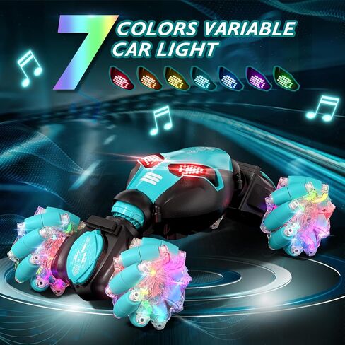 Gesture Sensing RC Stunt Car Toys for Girls Age 6-8-12, 4WD 2.4Ghz Hand Controlled Remote Control Twist Car Off Road 360°Rotation Drift with Light Music for Kids Girls Birthday Gifts in Saudi Arabia