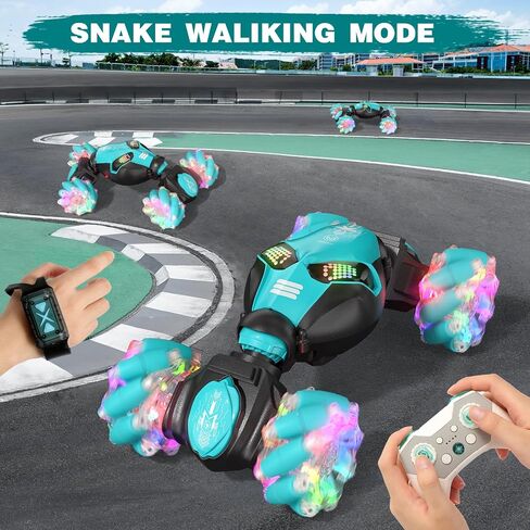 Gesture Sensing RC Stunt Car Toys for Girls Age 6-8-12, 4WD 2.4Ghz Hand Controlled Remote Control Twist Car Off Road 360°Rotation Drift with Light Music for Kids Girls Birthday Gifts in Saudi Arabia