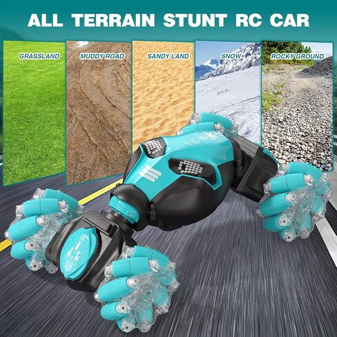 Gesture Sensing RC Stunt Car Toys for Girls Age 6-8-12, 4WD 2.4Ghz Hand Controlled Remote Control Twist Car Off Road 360°Rotation Drift with Light Music for Kids Girls Birthday Gifts in Saudi Arabia
