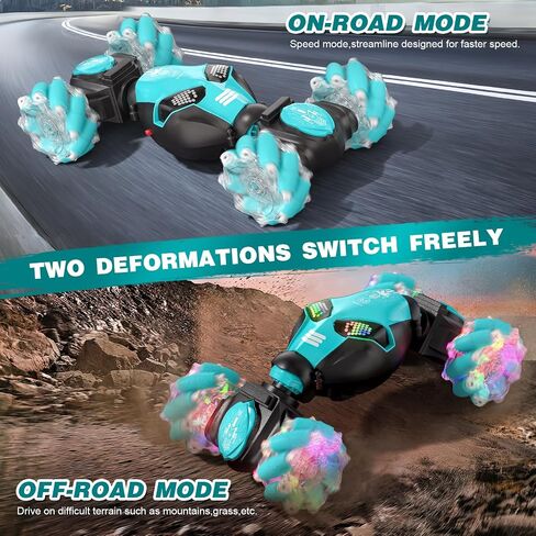 Gesture Sensing RC Stunt Car Toys for Girls Age 6-8-12, 4WD 2.4Ghz Hand Controlled Remote Control Twist Car Off Road 360°Rotation Drift with Light Music for Kids Girls Birthday Gifts in Saudi Arabia