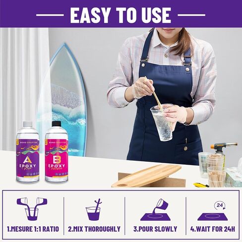 Epoxy Resin Kit 1Gallon, Clear Crystal Resina Epoxica Food Safe, Casting Resin for Art Craft, Jewelry Making, DIY in Saudi Arabia
