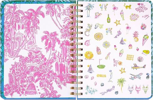 Lilly Pulitzer Large Daily Planner January 2025 - December 2025, Weekly Agenda & Monthly Calendar, Stickers, Pockets, & Spiral Binding (The Hottest Spot Navy) in Saudi Arabia
