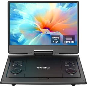 مشغل DVD محمول BOIFUN مقاس 14.8 بوصة مع إضاءة معززة لشاشة HD مقاس 13.3 بوصة، ومدخل HDMI، وزاوية رؤية واسعة، وبطارية قابلة لإعادة الشحن بقدرة 4000 مللي أمبير في الساعة، وتلفزيون USB/SD/مزامنة وأشكال أقراص متعددة، حجم كبير، أسود in Kuwait