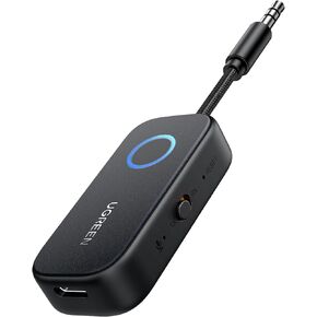 UGREEN Airplane Bluetooth 5.2 Transmitter Adapter for Airpods or Headphones Dual Pairs, 2-in-1 Wireless Bluetooth 3.5mm Aux Audio Transmitter/Receiver for Flight, TV, Car Stereo, Treadmill