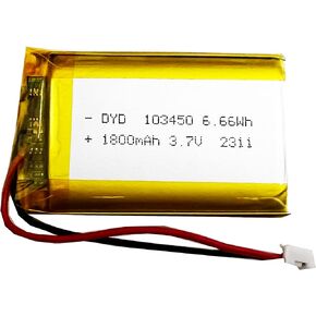 103450 Lipo Battery with JST Connector for Household Appliances 3.7v 1800mAh