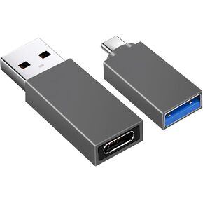 Henrety USB C Adapter - USB Male to USB3.0 Female OTG, Compatible with MacBook Air 2020/MacBook 12 inch/iPad Pro 2020 and More, Dark Green (Pack of 2) in Kuwait