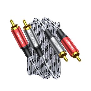 RCA Cables 5FT- 2RCA Male to 2RCA Male Stereo Audio Cable Nylon Braided, Double Shielded RCA to RCA Audio Cable for Home Theater Amplifier Hi-Fi System Car Audio Speaker