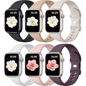 Maledan متوافق مع سوار ساعة Apple 38 مم 40 مم 41 مم 42 مم 44 مم 45 مم 46 مم 49 مم للنساء والرجال، 6 حزم حزام رياضي من السيليكون متوافق مع أشرطة ساعة Apple iWatch Series 11 10 9 8 7 6 5 4 3 2 1 SE Ultra in Kuwait