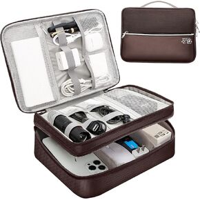 Electronic Organizer Travel Case,Cord Organizer Bag for Electronics Accessories, Double Layer Tech Carring Large Storage Case for Charger,USB Cable, Power Bank, Hardware