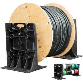 موزع أسلاك Rack-A-Tiers XL - حامل بكرة سلك كهربائي، موزع كابلات متعدد الأغراض، حامل سلك كهربائي حائز على جوائز، موزع بكرة سلك، علبة بكرة الأسلاك (11470)