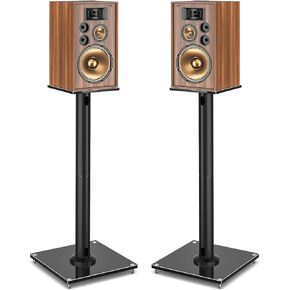 YOMT Universal Floor Speaker Stands, Bookshelf Speaker Stands 28 Inch for Surround Sound, Speaker Stands Pair with Cable Management Holds 22lbs for Bose Edifier Klipsch Polk JBL Sony Yamaha, Black