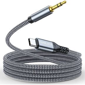 Aux to USB C, USB C to 3.5mm Audio Aux Jack Cable 3.3 ft, Type C to Aux Headphone Male Cord Car Aux Cable Compatible with iPhone 15/15Plus/Pro/Pro Max, Galaxy S23 Ultra iPad Pro Air Pixel 7